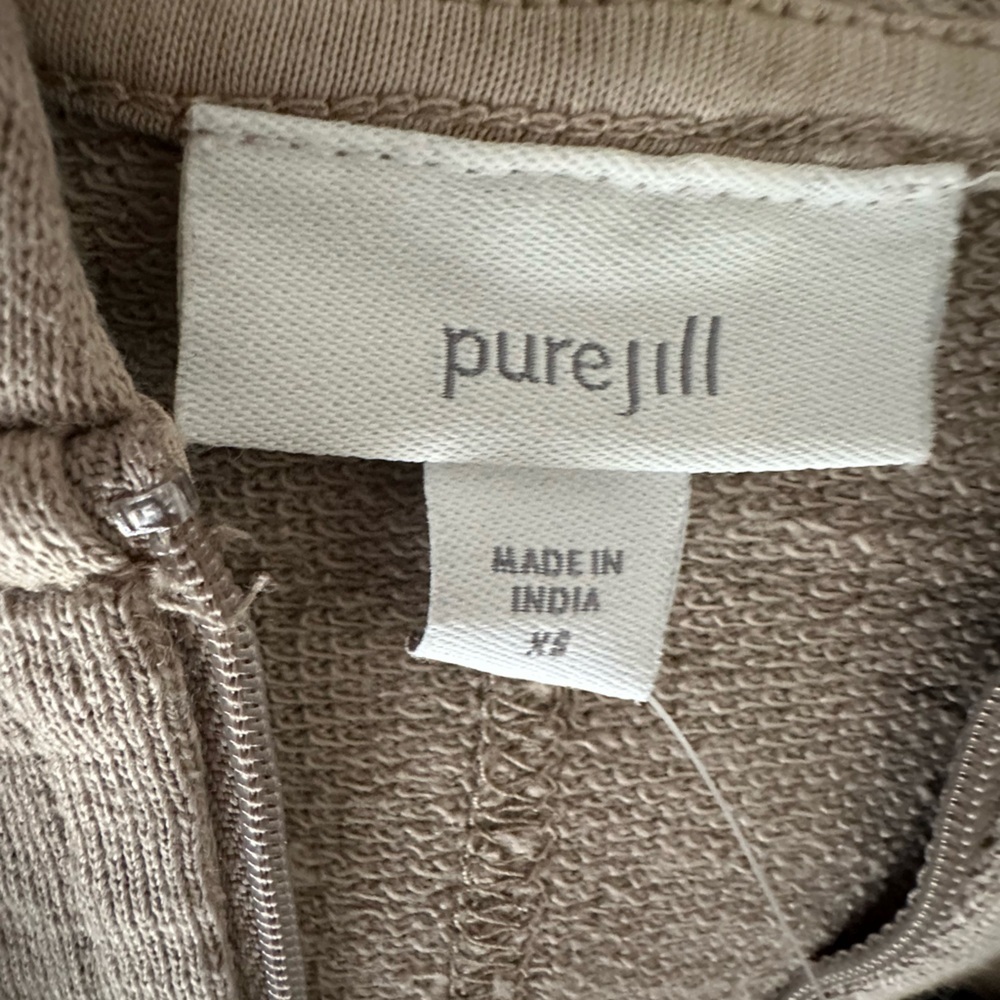 Pure Jill Hoodie Zip Sweatshirt Jacket Oversized Cotton Terry Ruffle Hem - Picture 7 of 9